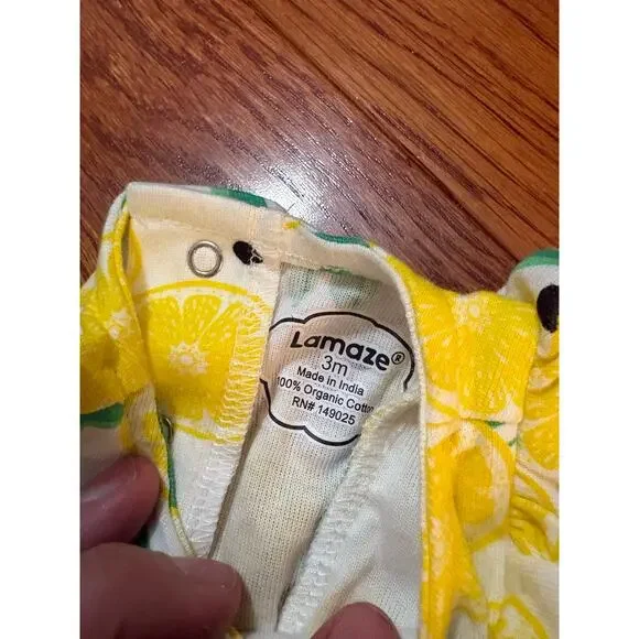 NEW Lamaze Organic Cotton Romper Lemon Baby 3 month - Picture 3 of 4